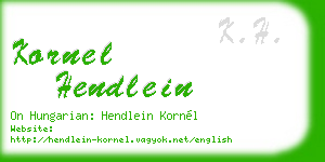 kornel hendlein business card