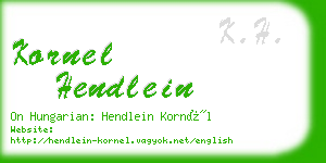 kornel hendlein business card